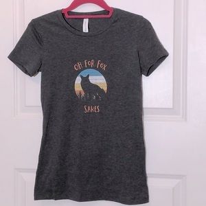 Bella Canvas Charcoal Tee with Fox Design